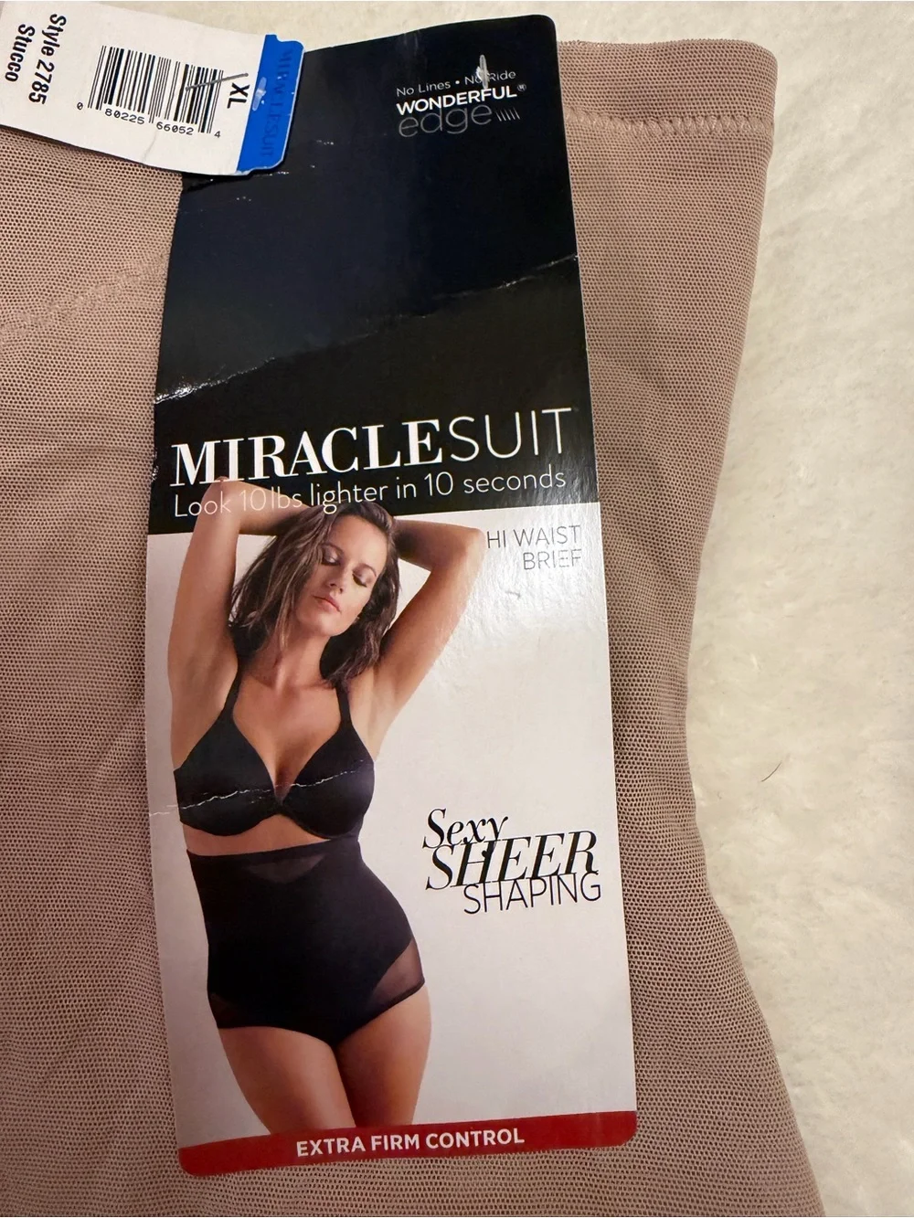 Miraclesuit Hi Waist Brief Shapewear NWT Stucco Beige XL Extra Firm Control - Picture 2 of 6